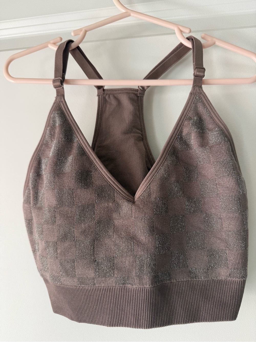 PINK Victoria's Secret Sparkle Racerback Bralette - Taupe